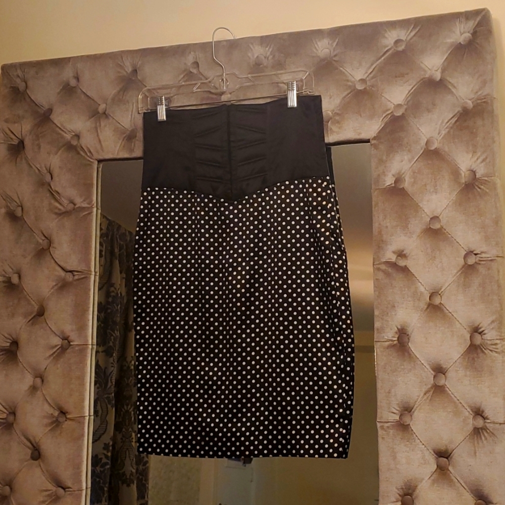 Marciano Polka Dot Silk Corset skirt